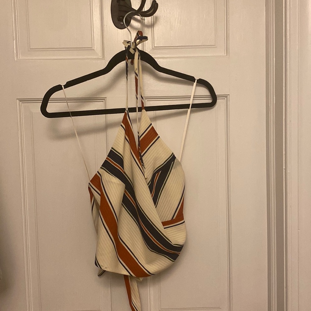 Patterned J.O.A halter Crop Top